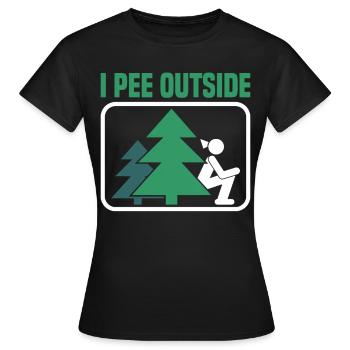 Ich Pinkle Draußen Ich Liebe Es Draußen - Frauen T-Shirt - Schwarz - Vorne - AI Model Female 172 dark (172cm)