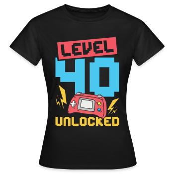 Niveau 40 déverrouillé - T-shirt Femme - noir - Devant - AI Model Female 172 dark (172cm)