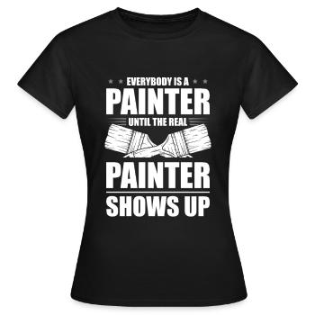 Until the real painter appears - Women's T-Shirt - black - Front - AI Model Female 172 dark (172cm)