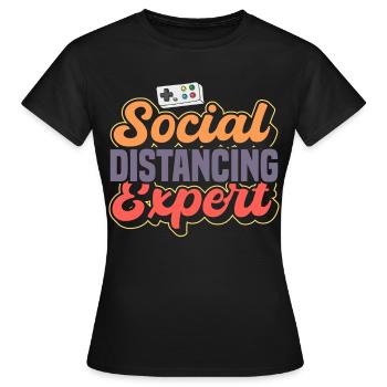 I am an expert in social affairs - Women's T-Shirt - black - Front - AI Model Female 172 dark (172cm)