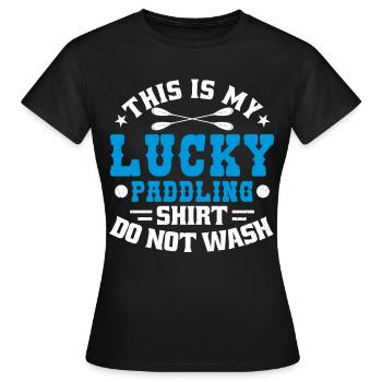 C’est mon bonheur Pagayer ne pas laver - T-shirt Femme - noir - Devant - AI Model Female 172 dark (172cm)