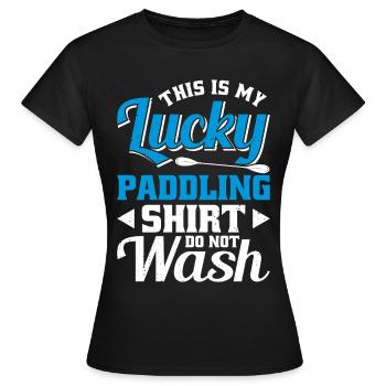 C’est mon bonheur Pagayer ne pas laver - T-shirt Femme - noir - Devant - AI Model Female 172 dark (172cm)