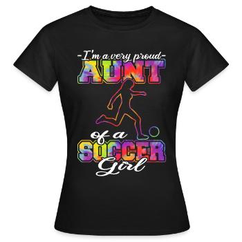 Aunt of a Soccer Girl - Soccer Player | Soccer - Women's T-Shirt - black - Front - AI Model Female 172 dark (172cm)