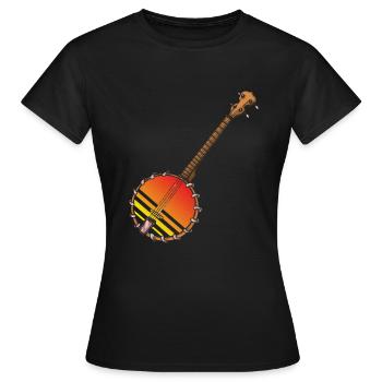 Chemises Banjo Pour Hommes Bluegrass Appalachia Folk - T-shirt Femme - noir - Devant - AI Model Female 172 dark (172cm)