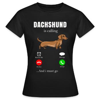 Dachshund Geschenk Dixie Wiener Doxie Dackel - Frauen T-Shirt - Schwarz - Vorne - AI Model Female 172 dark (172cm)