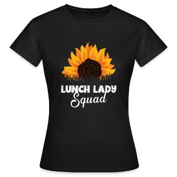 Déjeuner Lady Squad Cafétéria Cantine Tournesol - T-shirt Femme - noir - Devant - AI Model Female 172 dark (172cm)