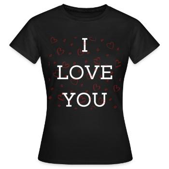 I love you - Women's T-Shirt - black - Front - AI Model Female 172 dark (172cm)