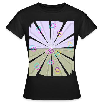 Herz Herzen Glückwunsch Gratulieren Geburtstag - Frauen T-Shirt - Schwarz - Vorne - AI Model Female 172 dark (172cm)