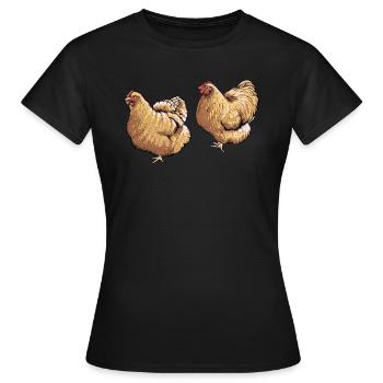 Brahma Chicken I Chicken Poultry Motif pour - T-shirt Femme - noir - Devant - AI Model Female 172 dark (172cm)