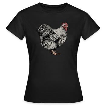 Brahma Hühner I Chicken Geflügel Motiv für - Frauen T-Shirt - Schwarz - Vorne - AI Model Female 172 dark (172cm)