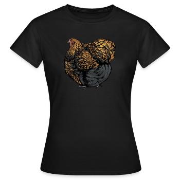 Brahma Chicken I Chicken Poultry Motif pour - T-shirt Femme - noir - Devant - AI Model Female 172 dark (172cm)