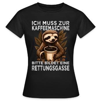 Morgenmuffel & Kaffee Sprüche für Arbeitskollegen - Frauen T-Shirt - Schwarz - Vorne - AI Model Female 172 dark (172cm)