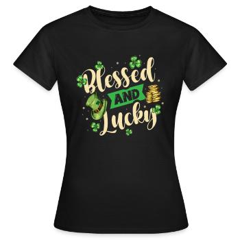 Journée bénie et heureuse des Irlandais - T-shirt Femme - noir - Devant - AI Model Female 172 dark (172cm)