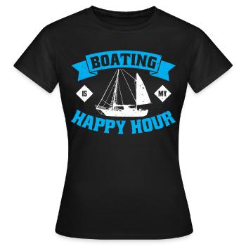 Bootfahren Ist Meine Happy Hour - Frauen T-Shirt - Schwarz - Vorne - AI Model Female 172 dark (172cm)