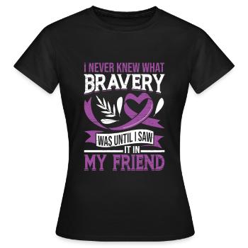 Bravoure Épilepsie Ruban violet Épileptique - T-shirt Femme - noir - Devant - AI Model Female 172 dark (172cm)