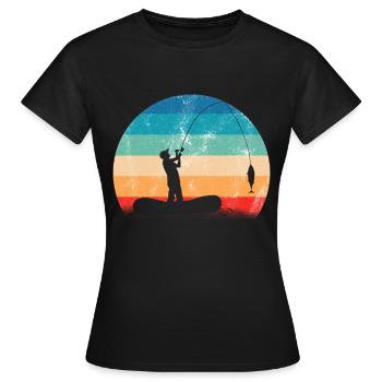 Cadeau de pêche pêcheur pêcheur Petri canne de guérison - T-shirt Femme - noir - Devant - AI Model Female 172 dark (172cm)