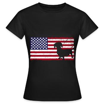 Dachshund Geschenk Dixie Wiener Doxie Dackel - Frauen T-Shirt - Schwarz - Vorne - AI Model Female 172 dark (172cm)