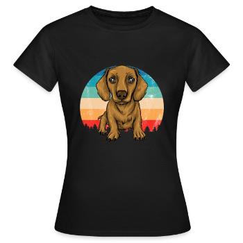 Dachshund Geschenk Dixie Wiener Doxie Dackel - Frauen T-Shirt - Schwarz - Vorne - AI Model Female 172 dark (172cm)