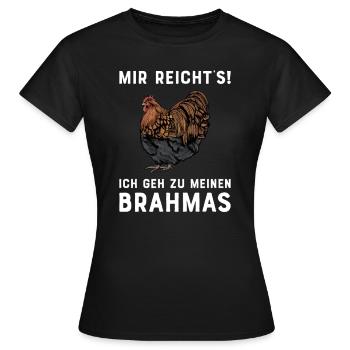 Brahma Hühner I Chicken Geflügel Motiv für - Frauen T-Shirt - Schwarz - Vorne - AI Model Female 172 dark (172cm)