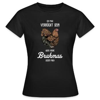 Brahma Hühner I Chicken Geflügel Motiv für - Frauen T-Shirt - Schwarz - Vorne - AI Model Female 172 dark (172cm)