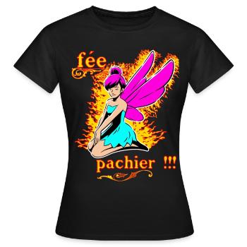 fée pachier - T-shirt Femme - noir - Devant - AI Model Female 172 dark (172cm)