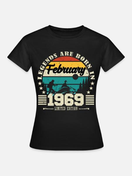 février 1969. Cadeau d'anniversaire février 1969. - T-shirt Femme - noir