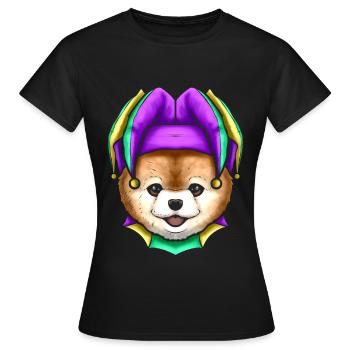 Cute Bear with Jester Hat for Mardi Gras - Women's T-Shirt - black - Front - AI Model Female 172 dark (172cm)