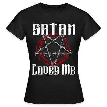 Satan Belzébuth Diable Gothique Pentagramme Mystique - T-shirt Femme - noir - Devant - AI Model Female 172 dark (172cm)