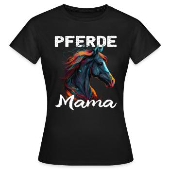 Pferdemama Pferdemädchen - Reiter - Westernreiter - Frauen T-Shirt - Schwarz - Vorne - AI Model Female 172 dark (172cm)