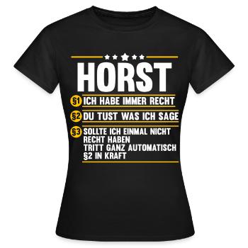 Horst - Frauen T-Shirt - Schwarz - Vorne - AI Model Female 172 dark (172cm)
