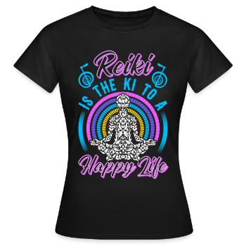 Praticiens de Reiki & Maître Reiki - T-shirt Femme - noir - Devant - AI Model Female 172 dark (172cm)