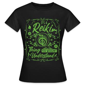 Praticiens de Reiki & Maître Reiki - T-shirt Femme - noir - Devant - AI Model Female 172 dark (172cm)