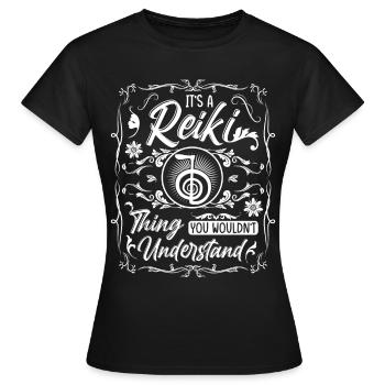 Praticiens de Reiki & Maître Reiki - T-shirt Femme - noir - Devant - AI Model Female 172 dark (172cm)