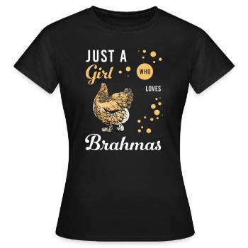 Brahma Chicken I Chicken Poultry Motif pour - T-shirt Femme - noir - Devant - AI Model Female 172 dark (172cm)