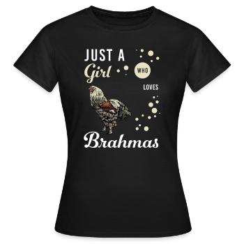 Brahma Chicken I Chicken Poultry Motif pour - T-shirt Femme - noir - Devant - AI Model Female 172 dark (172cm)