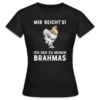 Brahma Hühner I Chicken Geflügel Motiv für - Frauen T-Shirt - Schwarz - Vorne - AI Model Female 172 dark (172cm)