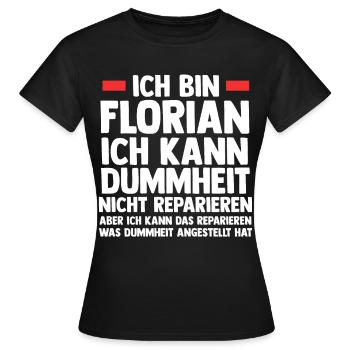 Florian - Frauen T-Shirt - Schwarz - Vorne - AI Model Female 172 dark (172cm)