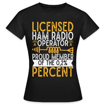 Ham Radio Ham Radio Operator - Women's T-Shirt - black - Front - AI Model Female 172 dark (172cm)