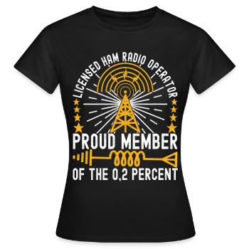 Ham Radio Ham Radio Operator - Women's T-Shirt - black - Front - AI Model Female 172 dark (172cm)