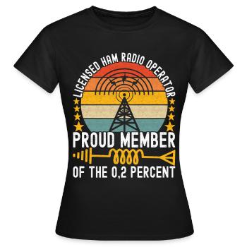 Ham Radio Ham Radio Operator - Women's T-Shirt - black - Front - AI Model Female 172 dark (172cm)