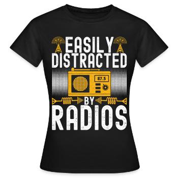 Ham Radio Ham Radio Operator - Women's T-Shirt - black - Front - AI Model Female 172 dark (172cm)