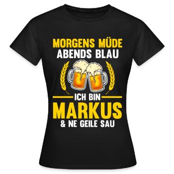 Markus - Frauen T-Shirt - Schwarz - Vorne - AI Model Female 172 dark (172cm)