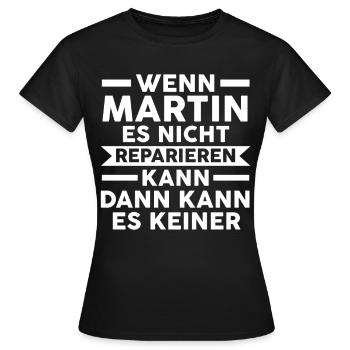 Martin - Women's T-Shirt - black - Front - AI Model Female 172 dark (172cm)