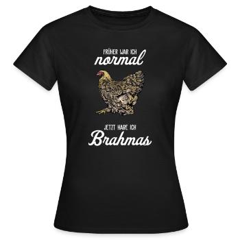Brahma Hühner I Chicken Geflügel Motiv für - Frauen T-Shirt - Schwarz - Vorne - AI Model Female 172 dark (172cm)