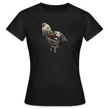 Brahma Hühner I Chicken Geflügel Motiv für - Frauen T-Shirt - Schwarz - Vorne - AI Model Female 172 dark (172cm)