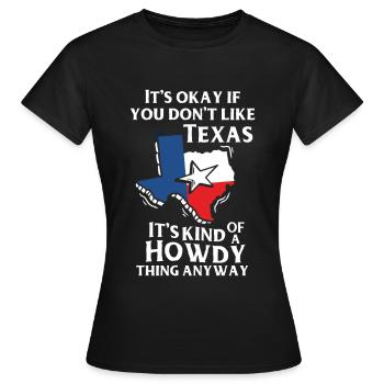 Texas - T-shirt Femme - noir - Devant - AI Model Female 172 dark (172cm)