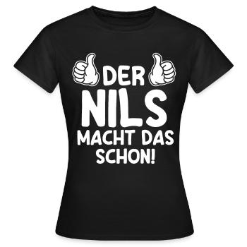 Nils - Frauen T-Shirt - Schwarz - Vorne - AI Model Female 172 dark (172cm)