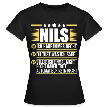Nils - Frauen T-Shirt - Schwarz - Vorne - AI Model Female 172 dark (172cm)
