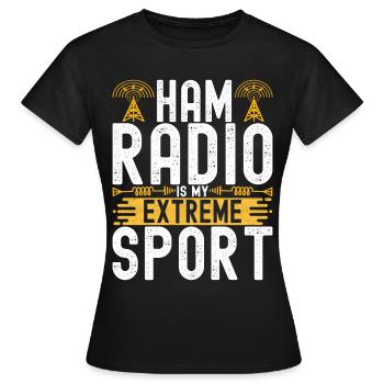 Ham Radio Ham Radio Operator - Women's T-Shirt - black - Front - AI Model Female 172 dark (172cm)