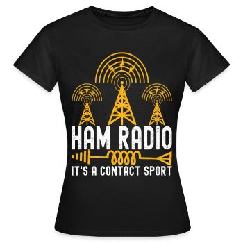 Ham Radio Ham Radio Operator - Women's T-Shirt - black - Front - AI Model Female 172 dark (172cm)